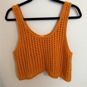 Wild Fable Vibrant Orange Knit Crop Top